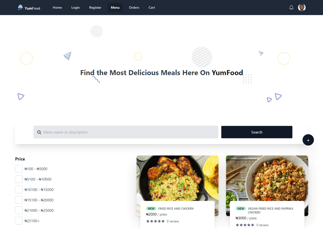 YumFood - Delicious meals at your doorstep